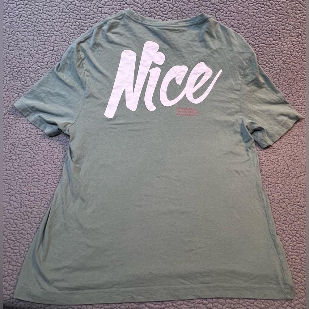 H&M Short Sleeve T Shirt Mens Size Large Green With Graphic Print On Back